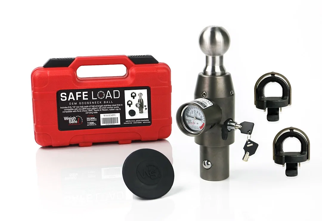 WSOEMPU – WEIGH SAFE Gooseneck Trailer Hitch Ball, For Use With Any OE Puck System 2-5/16 Inch Ball With Built-In Sca...